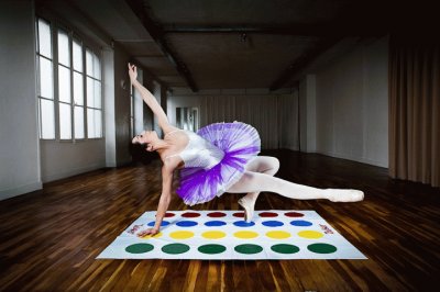 Ballerina Playing Twister