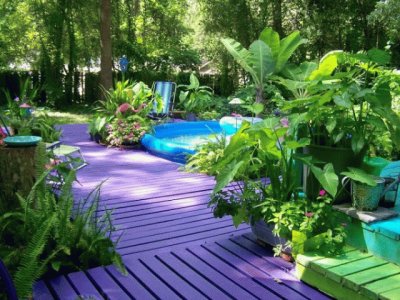 Backyard Purple Decking