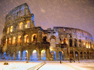 Colosseum in snow