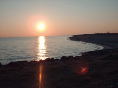 tramonto sul mare