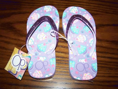 Girls Glitter Flip Flops