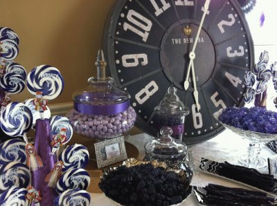 Purple Mad Hatter Candy Table