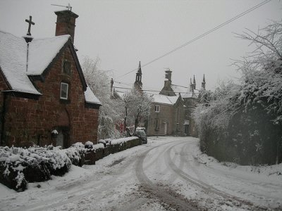 England village in winter