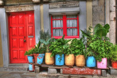 colorful pots