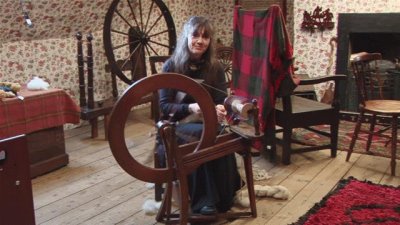 spinning with a spinning wheel