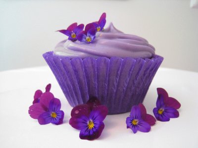 Pretty Cupcake and Violets