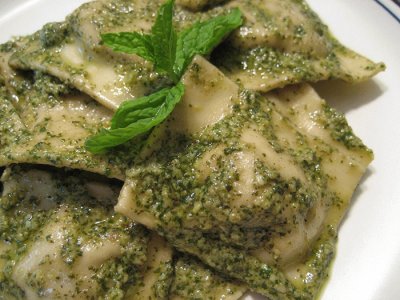 pesto ravioli