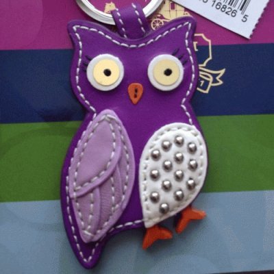 Purple Learher Owl Keychain-$145 Really!