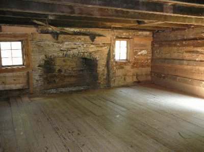 fireplace in walker cabin