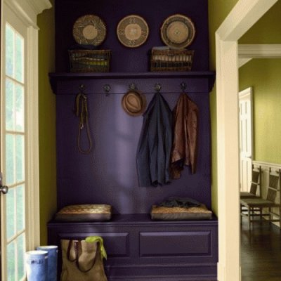 Organized Entry with Purple Bench Seat