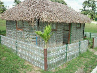 plastic bottle hut