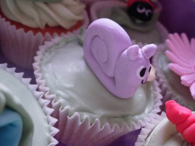 Cute Purple Snail Cupcake