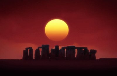 stonehenge at dusk