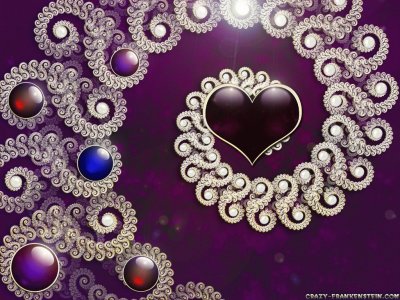 Deep Purple Heart and Beads