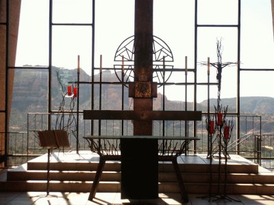 interior of chapel, Sedona AZ