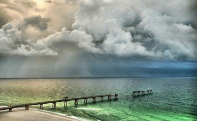 rain over the ocean