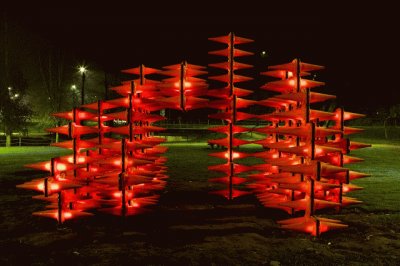 traffic cone light sculpture