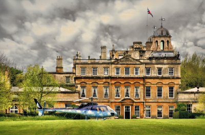 helicopter at Badminton House