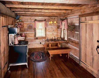 log cabine kitchen