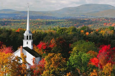 church in the autumn