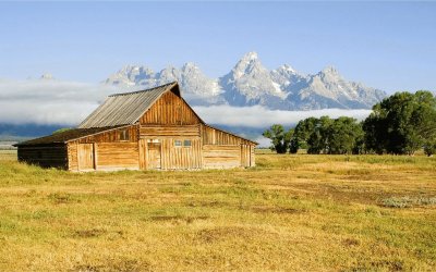 fall on mountain farm