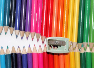 Rainbow pencil zip