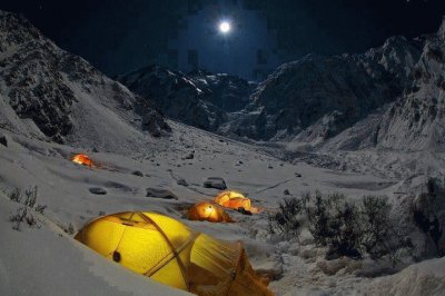 camping in the Himalayas