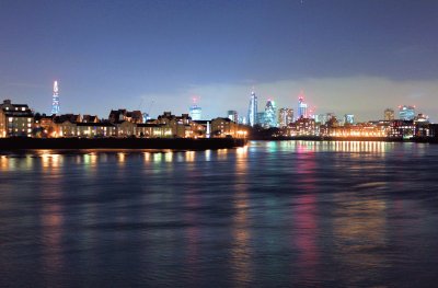 Night over London from Docklands