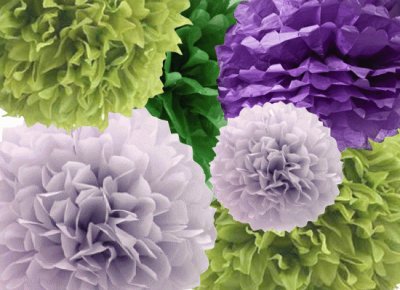 Tissue Paper Pom Poms-Decorations