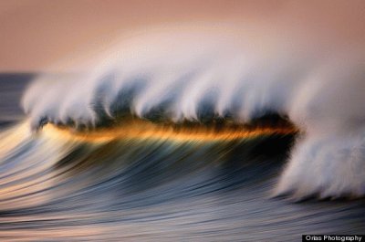 waves at sunset