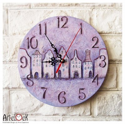 Purple Art Deco Clock