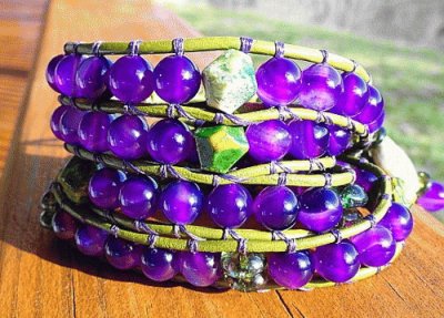 Purple Agate African Bracelet