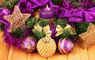 Purple and Golden Ornaments