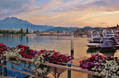 Sunset in Lucerne, Switzerland