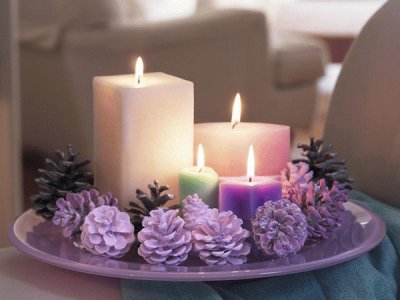 Christmas Candles   Lavender Pine Cones