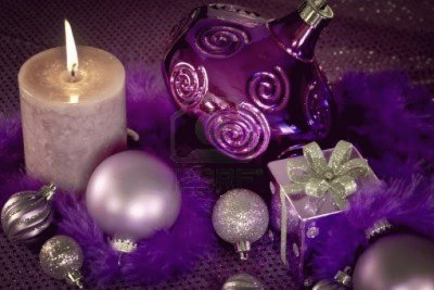 Purple Christmas Table Decor