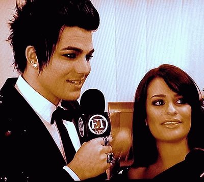 adam lambert and lea from glee