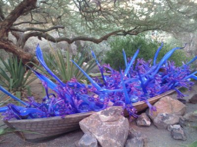 Blue and Purple Garden Glass Art