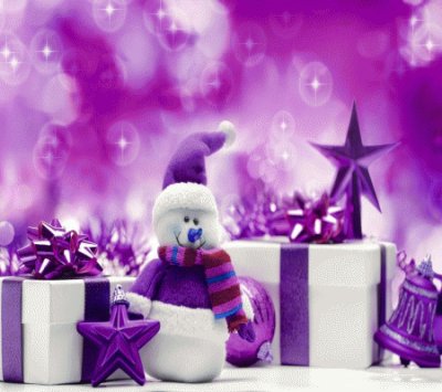 Purple Snowman Display