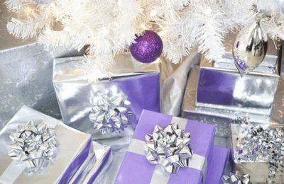 Purple and Silver Christmas Presents