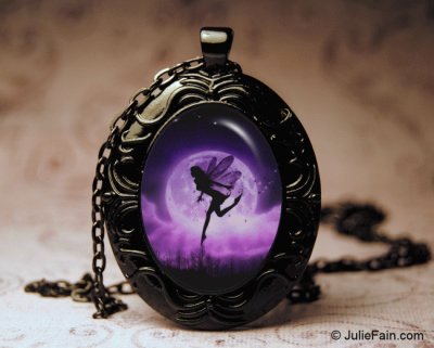 Oval Purple Fairy Necklace