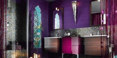 Purple Mosaic Tiled Bathroom