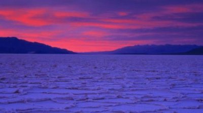 Sunset on Salt Flats-Death Valley