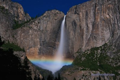 Moonlight Rainbow on Yosemite Waterfalls