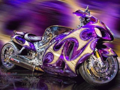 Flashy Purple Motorcycle-ZOOM ZOOM