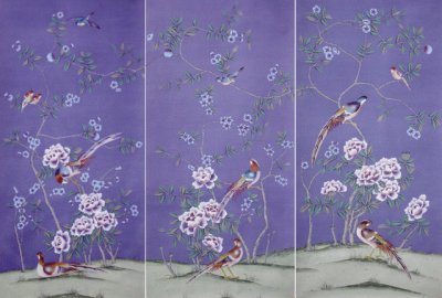 Elegant Hand Painted Chinoiserie Wallpaper