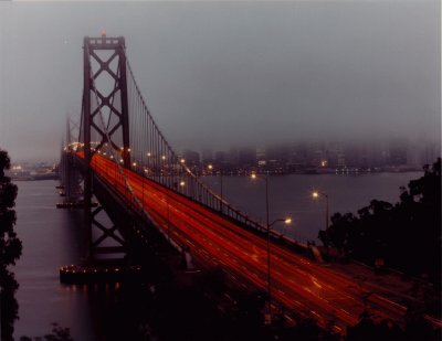 Dense Fog Over Bay Bridge-San Francisco