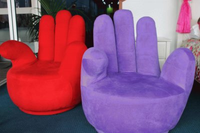 Red and Purple Hand Chairs