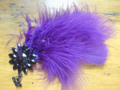 Handmade Feathered Hair Clip