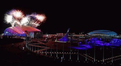 Fireworks Over 2014 Olympic Park-Sochi